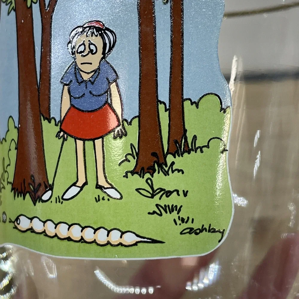 Vintage Ashby Glasses 8pc Golf Funny‎ Cartoon Low Ball Whiskey Man's Cave Decor